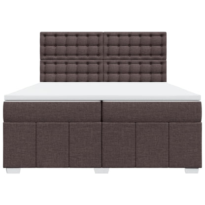 Box Spring Postel S Matrací Tmavě Hnědá 200X200 Cm Textil