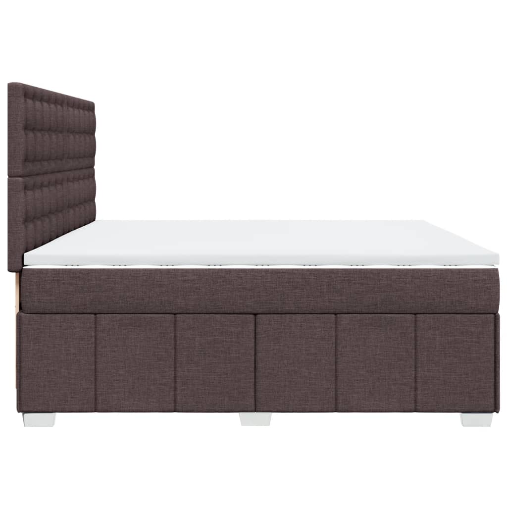 Box Spring Postel S Matrací Tmavě Hnědá 200X200 Cm Textil