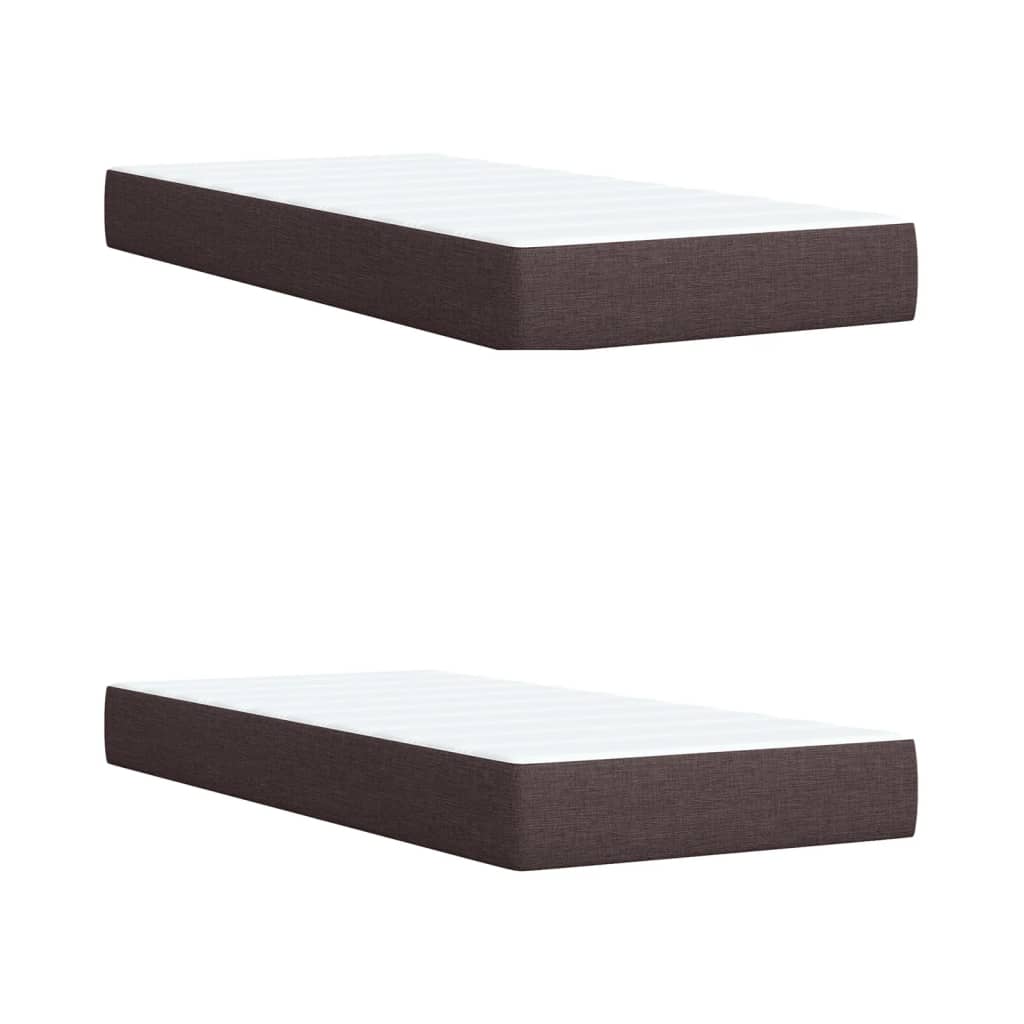 Box Spring Postel S Matrací Tmavě Hnědá 200X200 Cm Textil