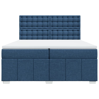 Box Spring Postel S Matrací Modrá 200X200 Cm Textil
