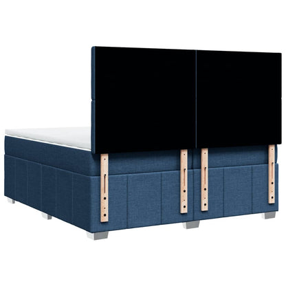 Box Spring Postel S Matrací Modrá 200X200 Cm Textil