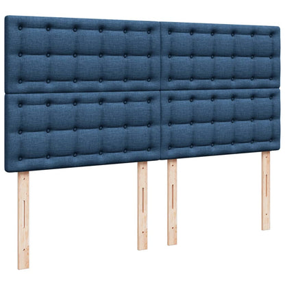 Box Spring Postel S Matrací Modrá 200X200 Cm Textil