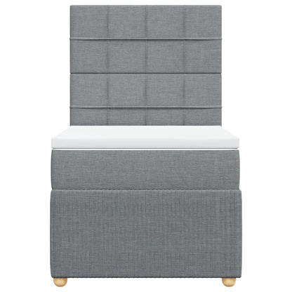 Box Spring Postel S Matrací Textil Světle Šedá