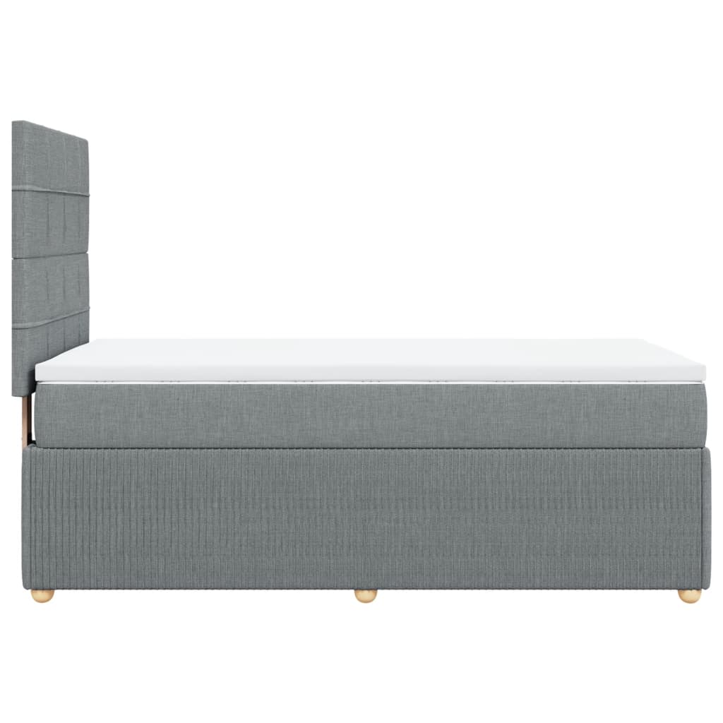 Box Spring Postel S Matrací Textil Světle Šedá