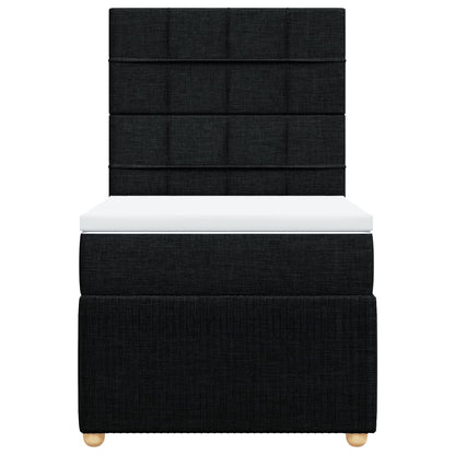 Box Spring Postel S Matrací Černá Textil Černá