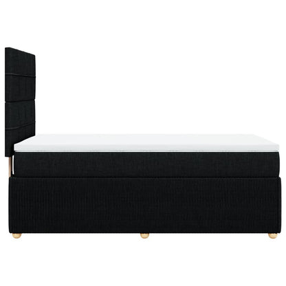 Box Spring Postel S Matrací Černá Textil Černá