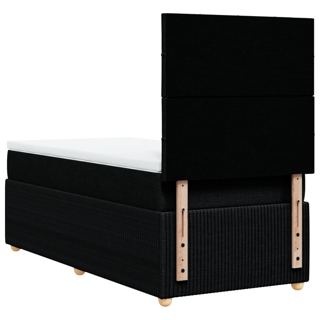 Box Spring Postel S Matrací Černá Textil Černá