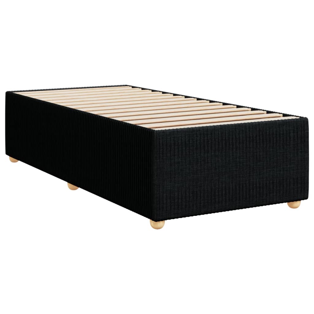 Box Spring Postel S Matrací Černá Textil Černá