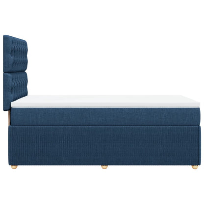 Box Spring Postel S Matrací Textil Modrá