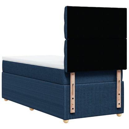 Box Spring Postel S Matrací Textil Modrá