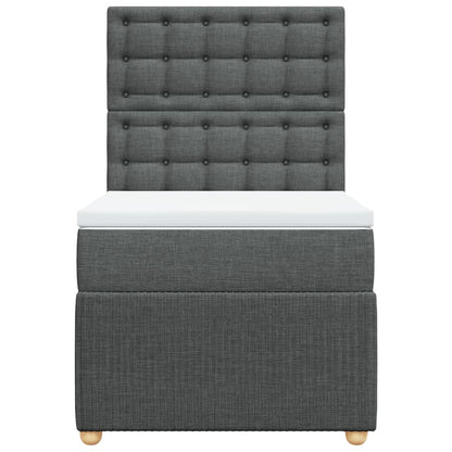Box Spring Postel S Matrací Textil Tmavě Šedá
