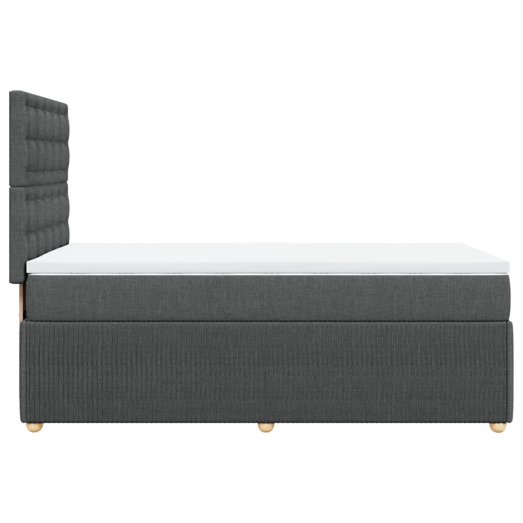 Box Spring Postel S Matrací Textil Tmavě Šedá
