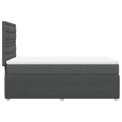 Box Spring Postel S Matrací Textil Tmavě Šedá