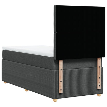 Box Spring Postel S Matrací Textil Tmavě Šedá