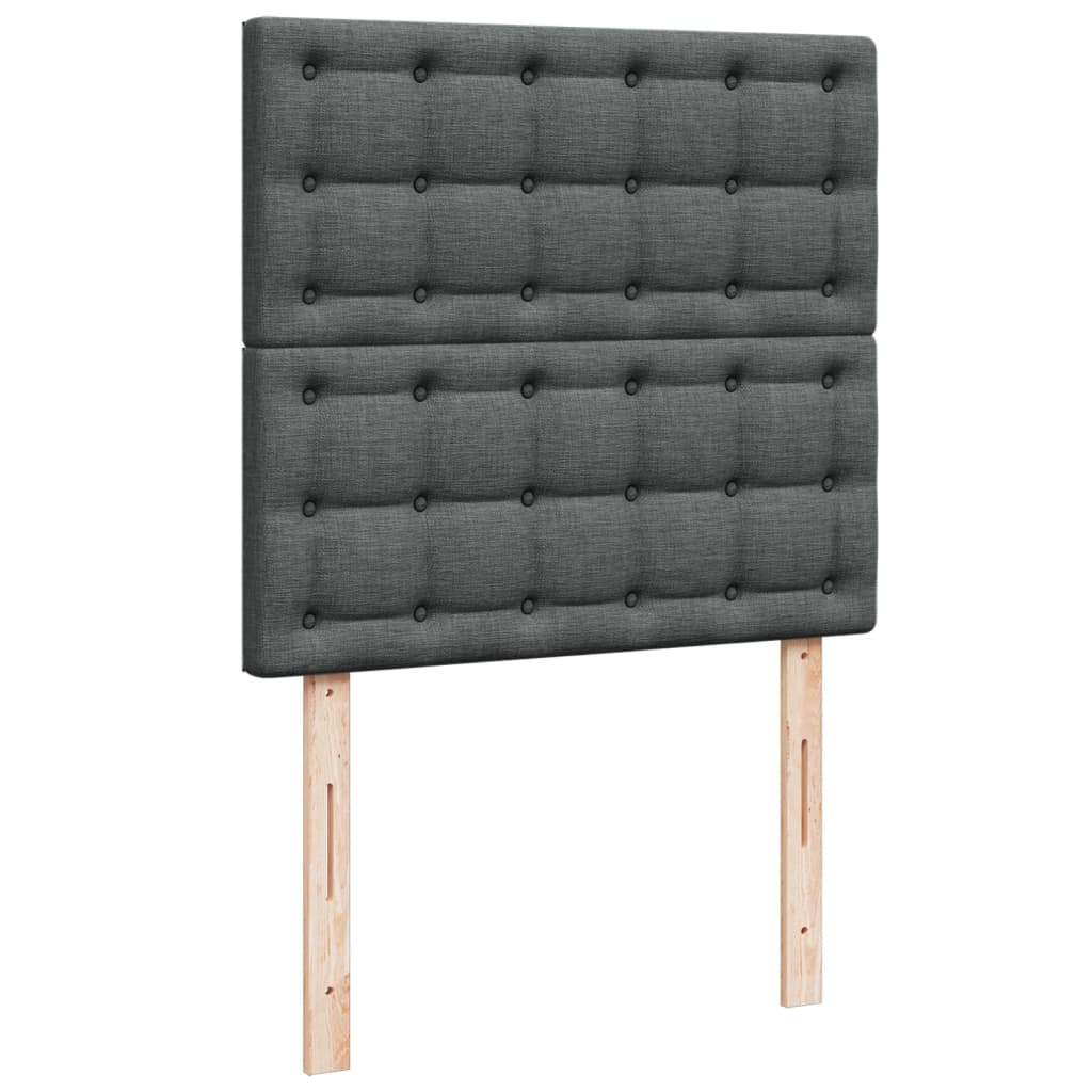 Box Spring Postel S Matrací Textil Tmavě Šedá
