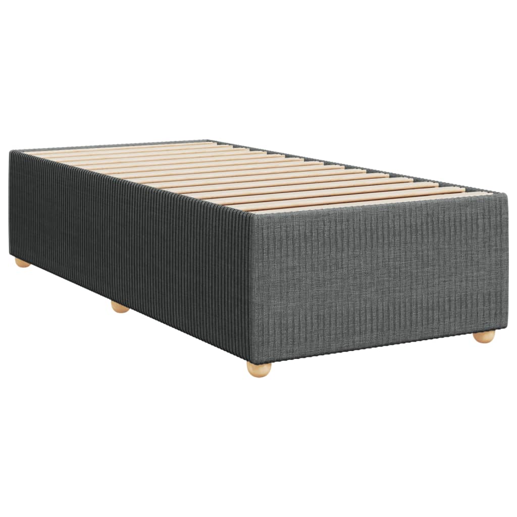 Box Spring Postel S Matrací Textil Tmavě Šedá