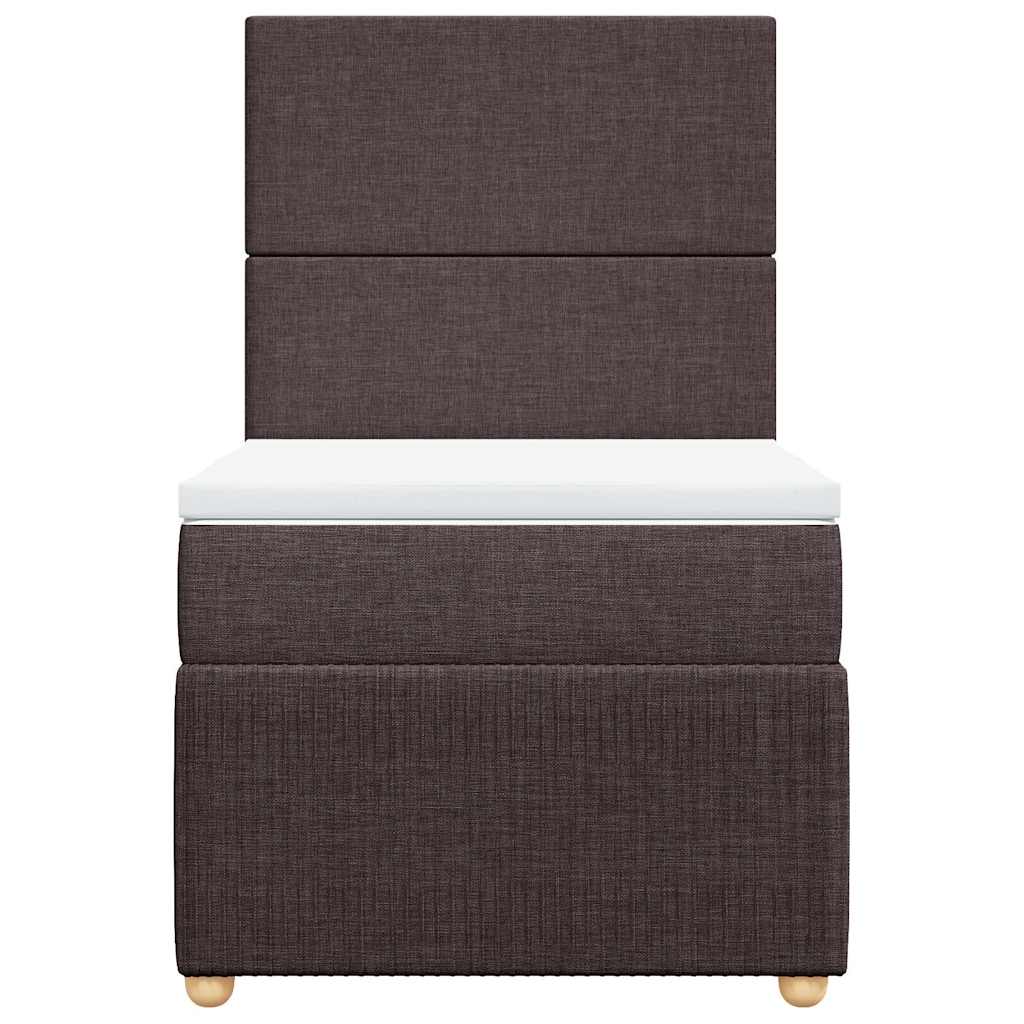 Box Spring Postel S Matrací Tmavě Hnědá 100 X 200 Cm Textil