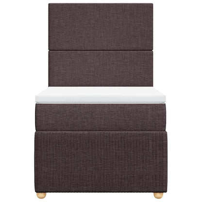 Box Spring Postel S Matrací Tmavě Hnědá 100 X 200 Cm Textil