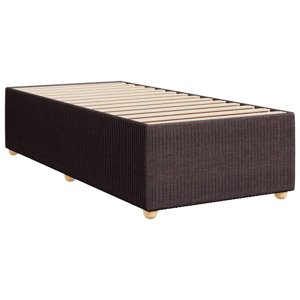 Box Spring Postel S Matrací Tmavě Hnědá 100 X 200 Cm Textil