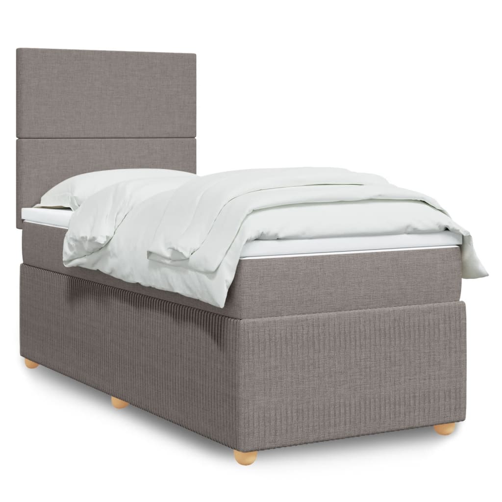 Box Spring Postel S Matrací Textil Taupe