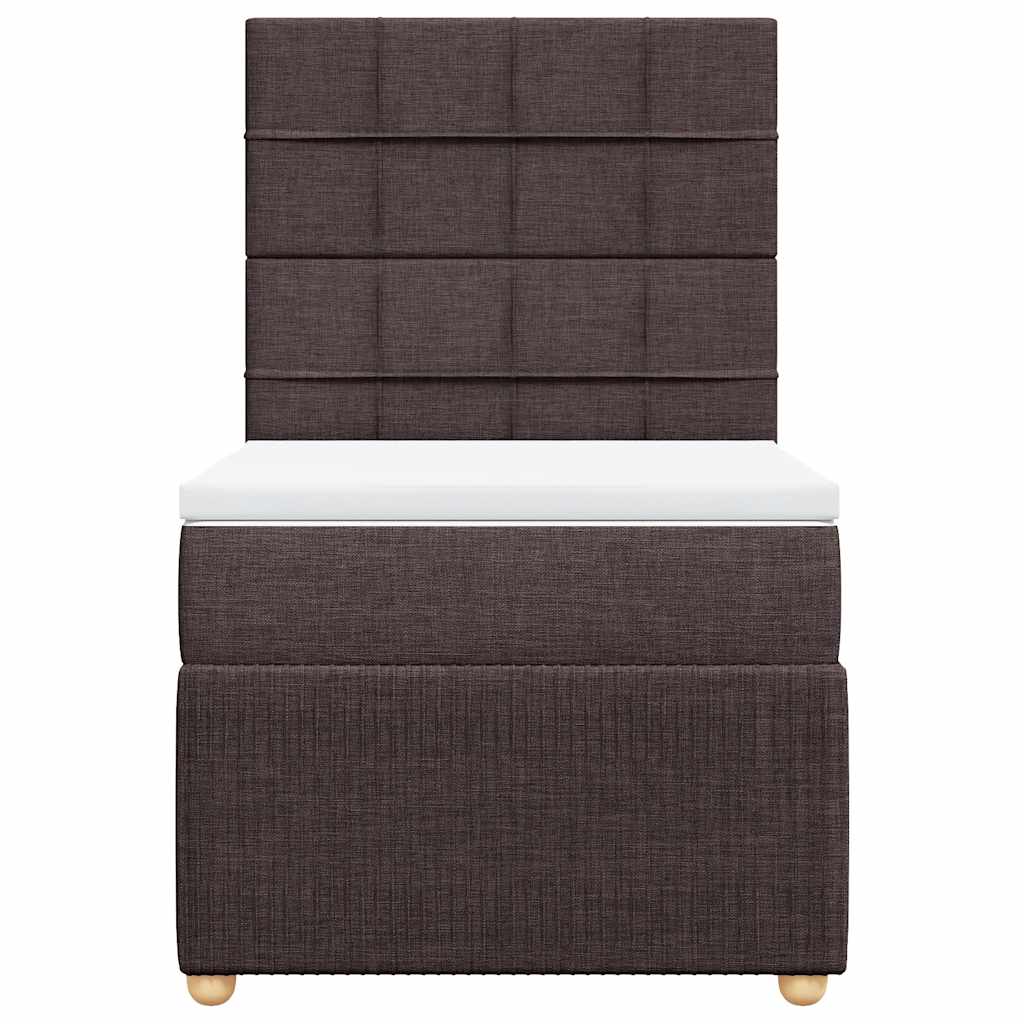 Box Spring Postel S Matrací Tmavě Hnědá 100 X 200 Cm Textil