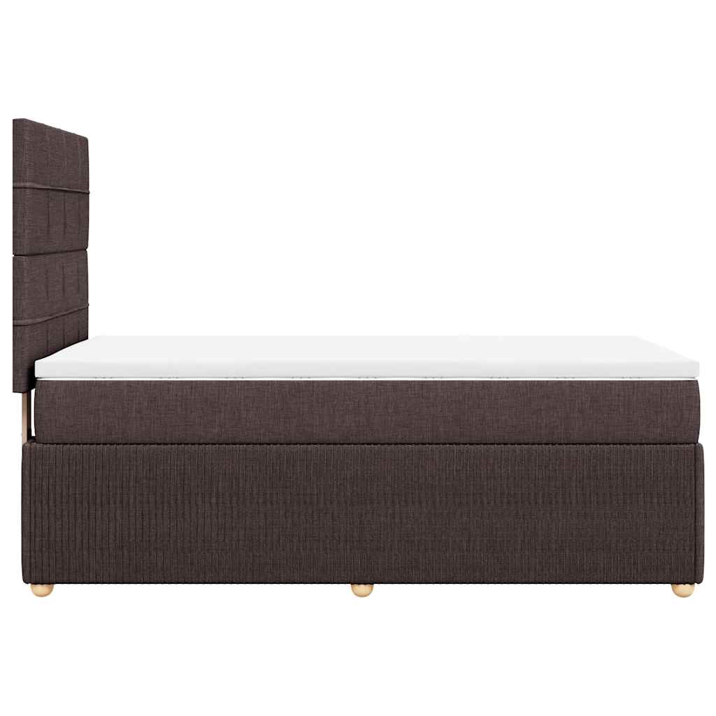 Box Spring Postel S Matrací Tmavě Hnědá 100 X 200 Cm Textil
