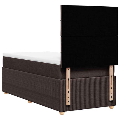 Box Spring Postel S Matrací Tmavě Hnědá 100 X 200 Cm Textil