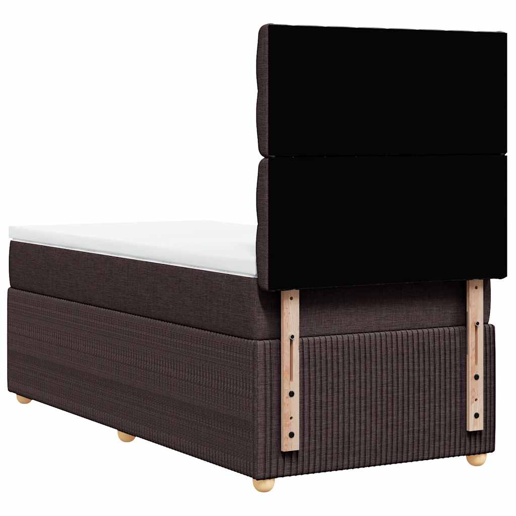 Box Spring Postel S Matrací Tmavě Hnědá 100 X 200 Cm Textil