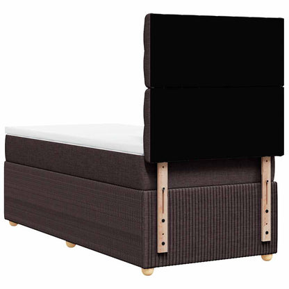 Box Spring Postel S Matrací Tmavě Hnědá 100 X 200 Cm Textil