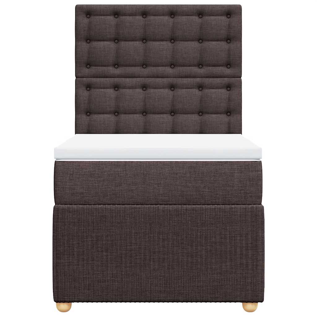 Box Spring Postel S Matrací Tmavě Hnědá 100 X 200 Cm Textil