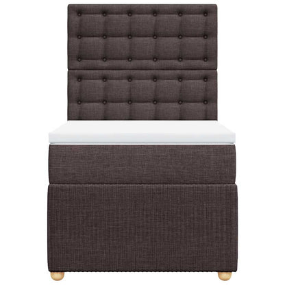 Box Spring Postel S Matrací Tmavě Hnědá 100 X 200 Cm Textil