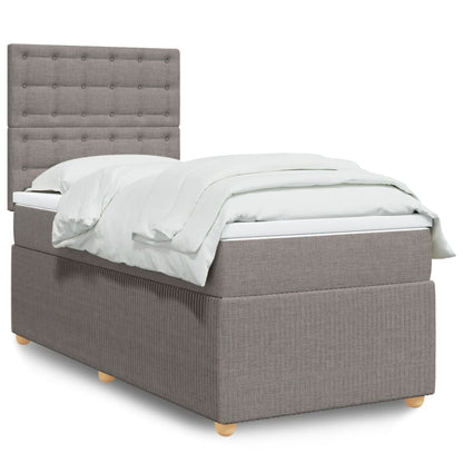 Box Spring Postel S Matrací Textil Taupe