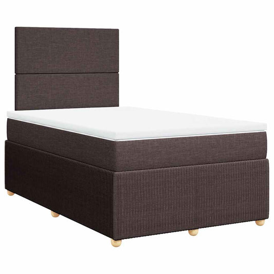 Box Spring Postel S Matrací Textil Tmavě Hnědá