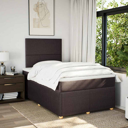 Box Spring Postel S Matrací Textil Tmavě Hnědá