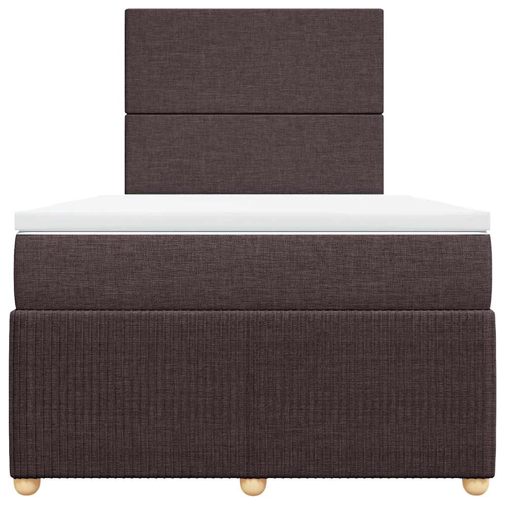 Box Spring Postel S Matrací Textil Tmavě Hnědá