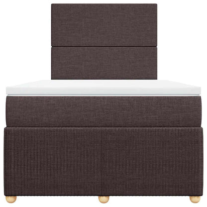 Box Spring Postel S Matrací Textil Tmavě Hnědá