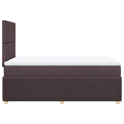 Box Spring Postel S Matrací Textil Tmavě Hnědá