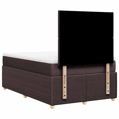 Box Spring Postel S Matrací Textil Tmavě Hnědá