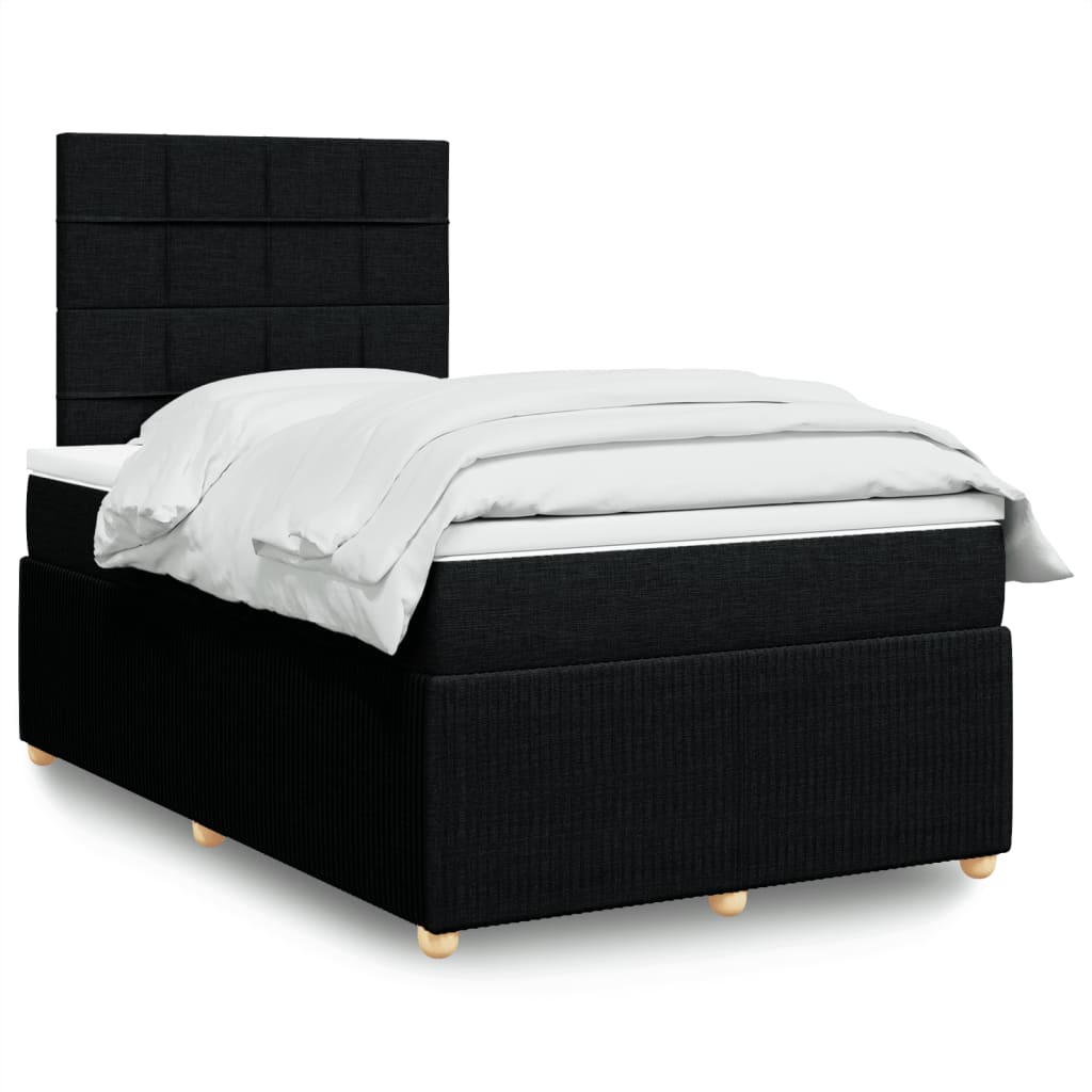 Box Spring Postel S Matrací Černá Textil Černá