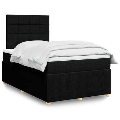 Box Spring Postel S Matrací Černá Textil Černá