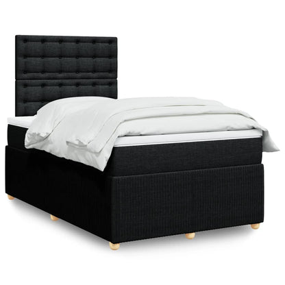 Box Spring Postel S Matrací Černá Textil Černá