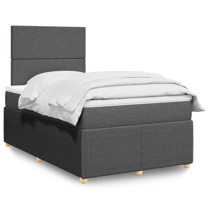 Box Spring Postel S Matrací Textil Tmavě Šedá