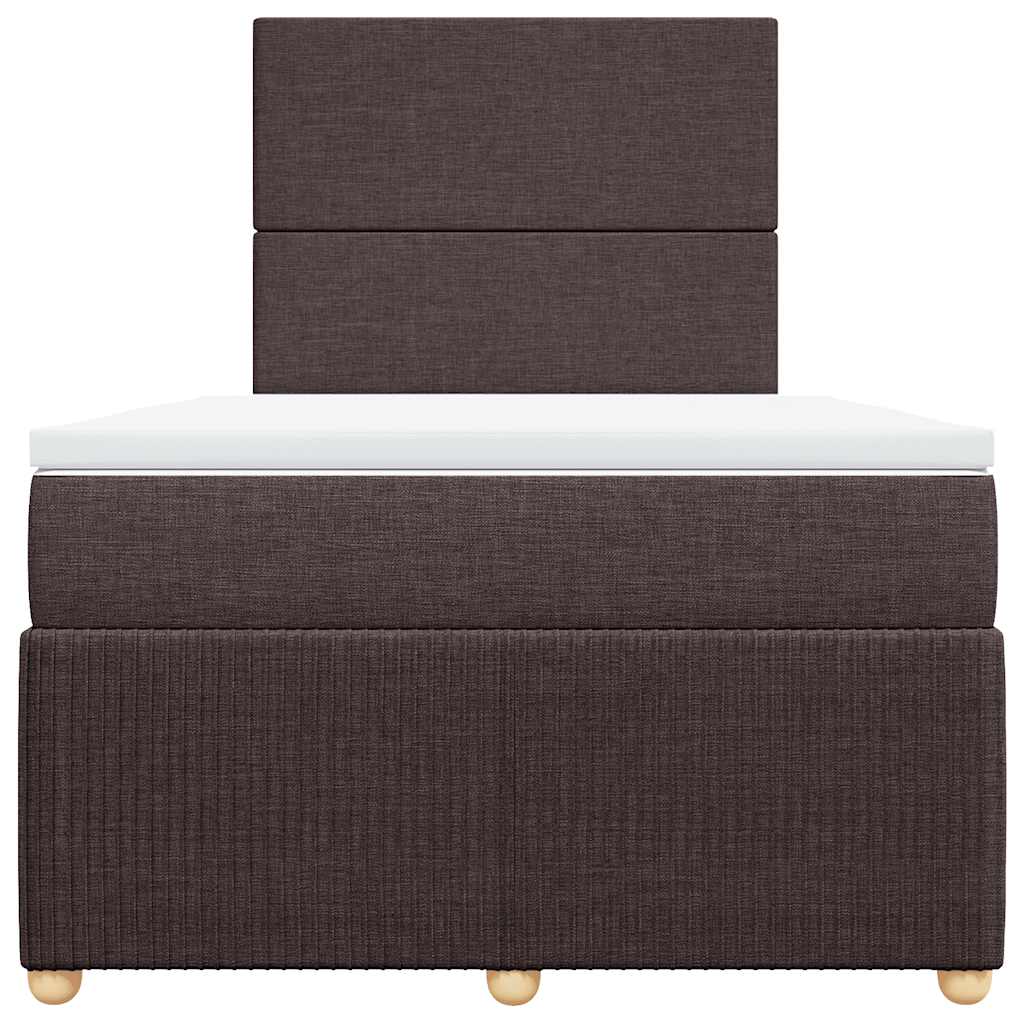 Box Spring Postel S Matrací Tmavě Hnědá 120X200 Cm Textil