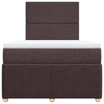 Box Spring Postel S Matrací Tmavě Hnědá 120X200 Cm Textil