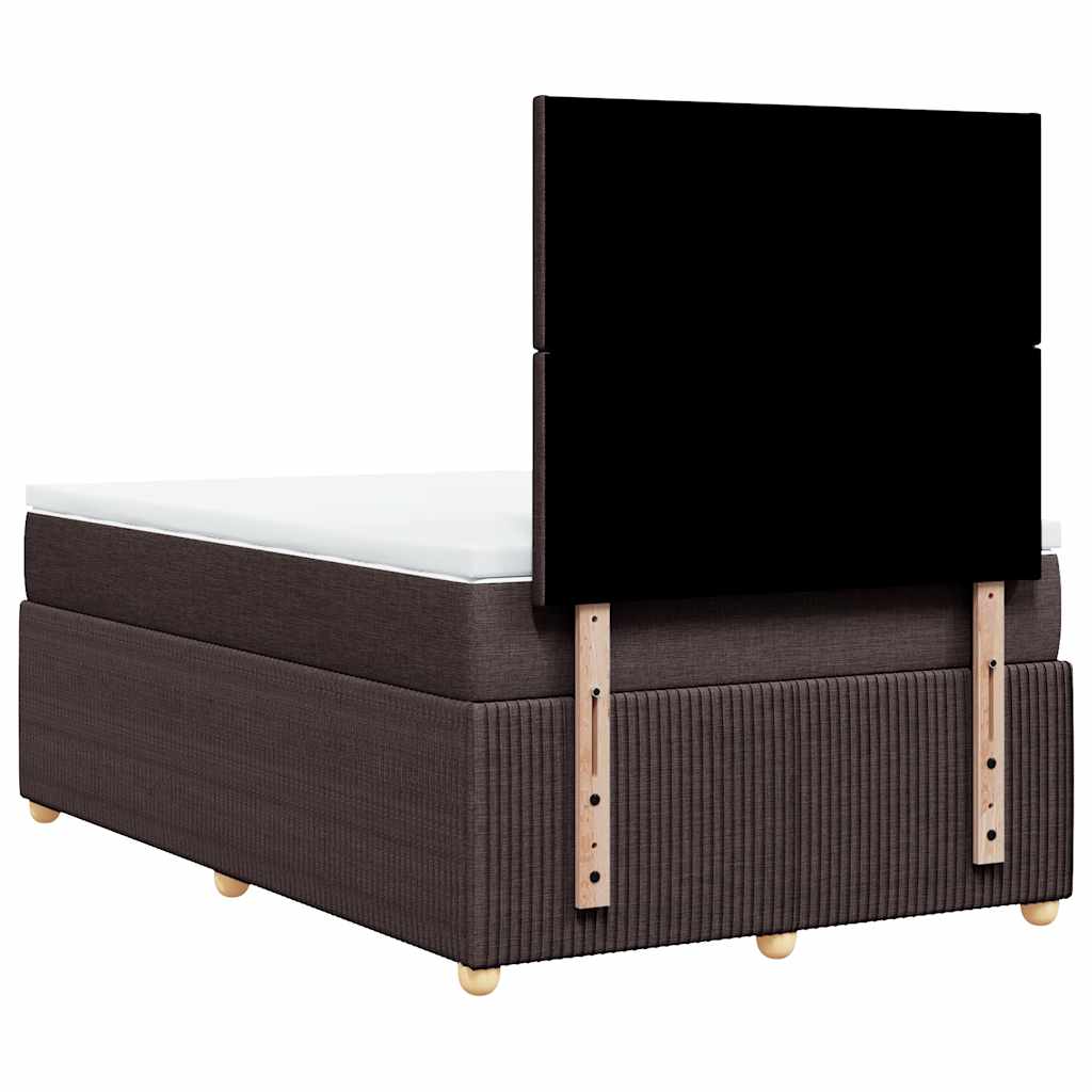 Box Spring Postel S Matrací Tmavě Hnědá 120X200 Cm Textil