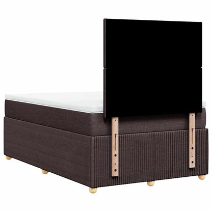 Box Spring Postel S Matrací Tmavě Hnědá 120X200 Cm Textil