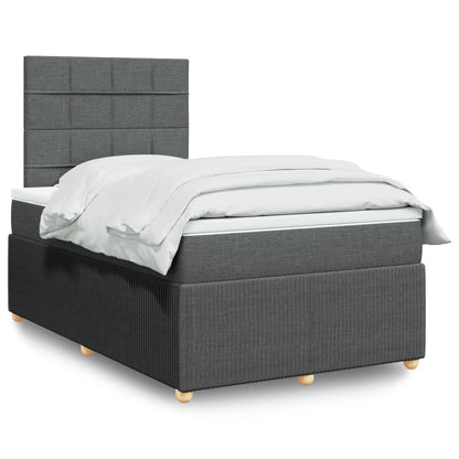 Box Spring Postel S Matrací Textil Tmavě Šedá