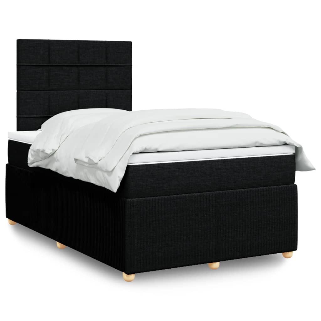 Box Spring Postel S Matrací Černá Textil Černá
