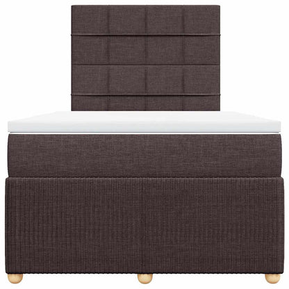 Box Spring Postel S Matrací Tmavě Hnědá 120X200 Cm Textil