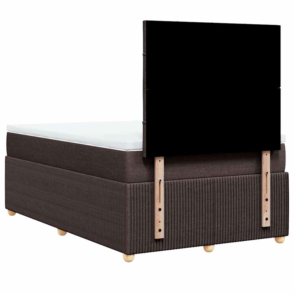 Box Spring Postel S Matrací Tmavě Hnědá 120X200 Cm Textil